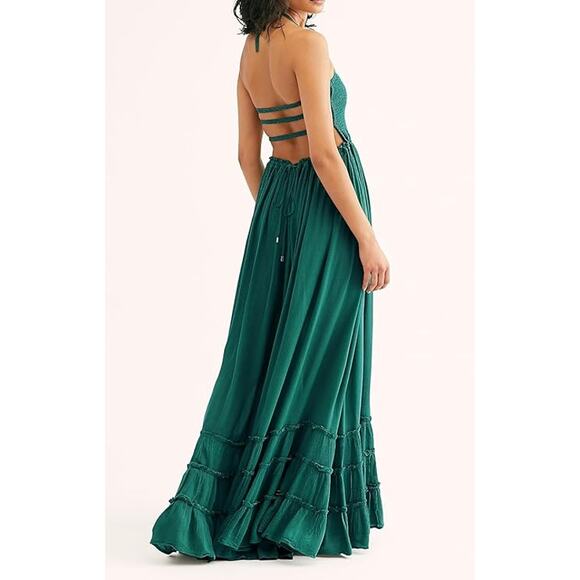 NEW Summer Boho Sexy Backless Long Dress L - Picture 5 of 6